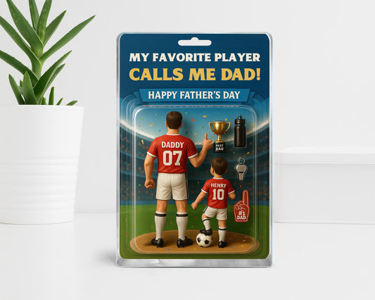 Fathers Day Gift for Dad, Custom Soccer Dad Action Figure Acrylic Block, Dad And Kids Acrylic Block, Soccer Dad Gift, Gift For Husband