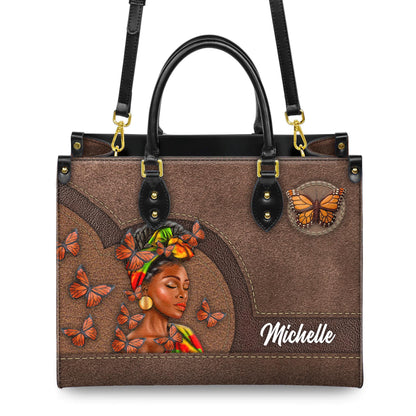 African American Empowering Christian Handbag, Personalized Leather Handbag, Inspirational Faith Design for African American Women