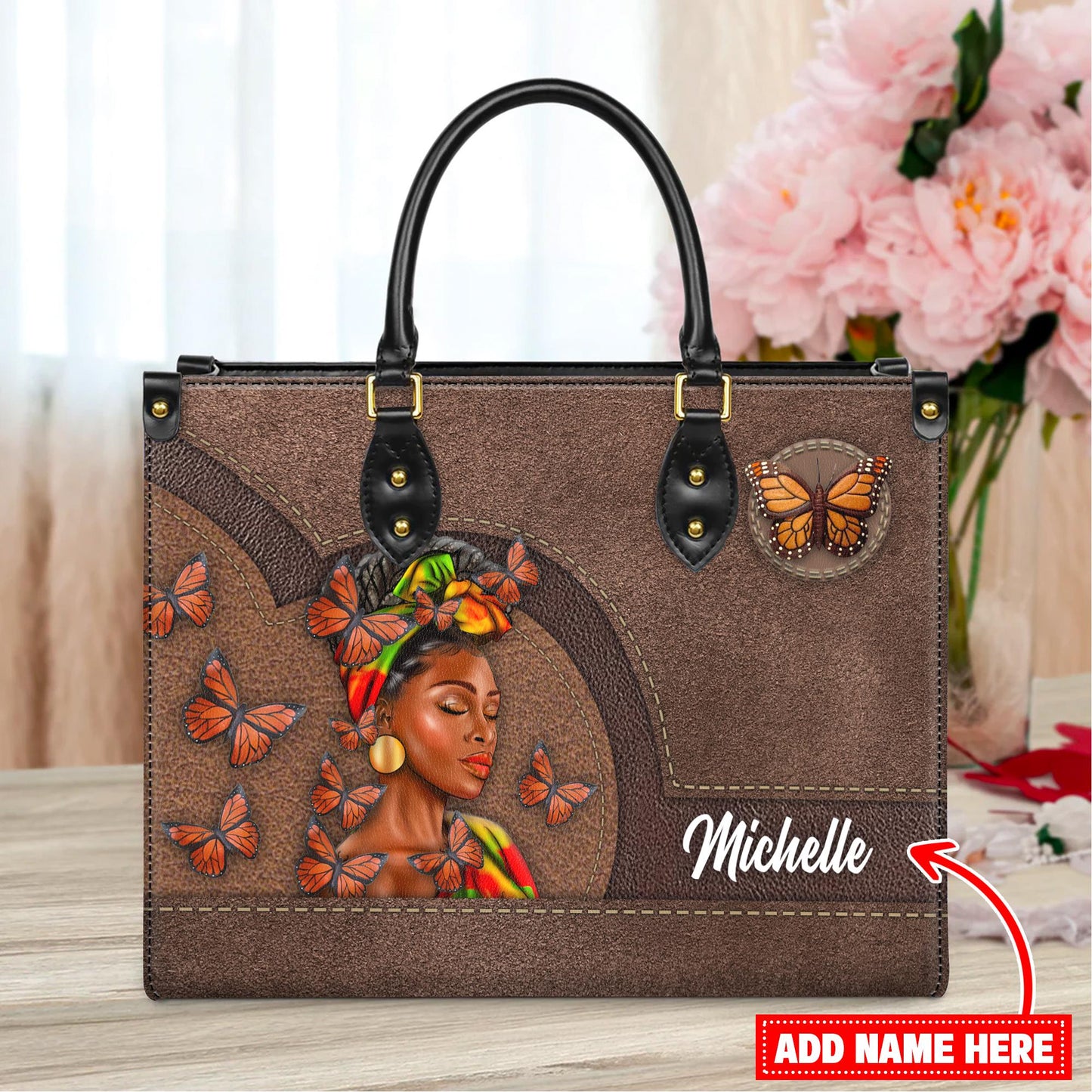 African American Empowering Christian Handbag, Personalized Leather Handbag, Inspirational Faith Design for African American Women