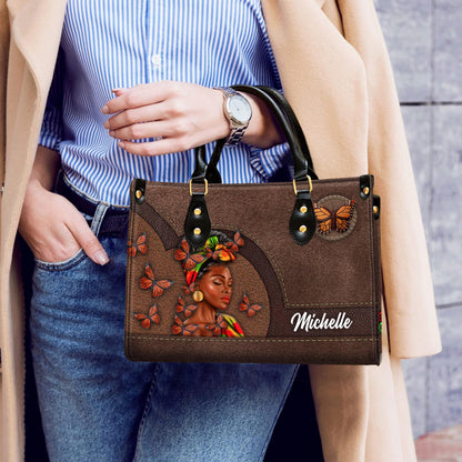 African American Empowering Christian Handbag, Personalized Leather Handbag, Inspirational Faith Design for African American Women