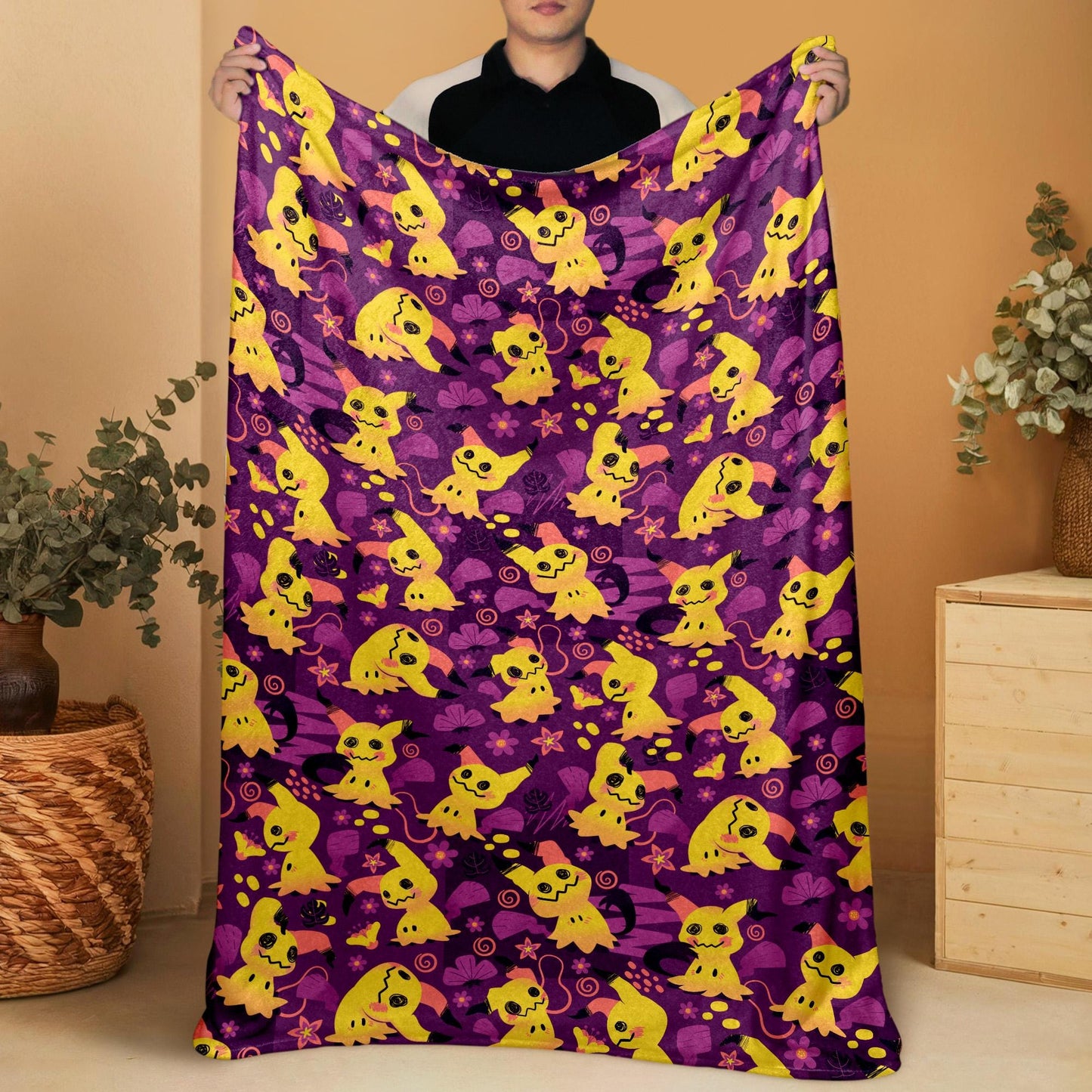 Mimikyu Fleece Blanket Home Decor Throw Blanket Cute Baby Blanket Mimikyu Blanket Gifts
