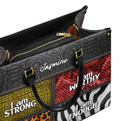 Personalized African American Melanin Leather Bag | Custom Stylish Handbag | Empowering Purse for Women of Color