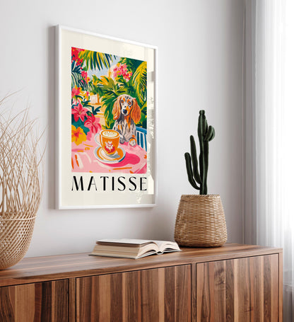 Dachshund Coffee Print: Matisse Style Kitchen Wall Art