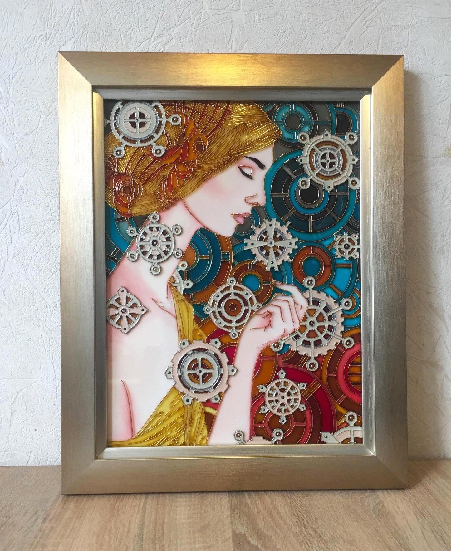 Stained glass panel Woman Mothers day gift Aesthetic room decor
