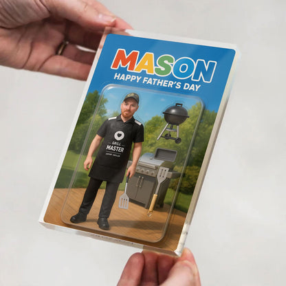 Personalized Photo BBQ Dad Acrylic Block, Custom Father’s Day Gift For Dad, Funny Party Decor, BBQ Grilled Action Figure Plaque