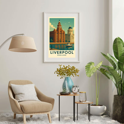 Liverpool Poster Wall Art, Liverpool Travel Print, Britain Wall Art, Wedding & Birthday Gift, Travel Home Decor, UK Modern Cityscape Artwork