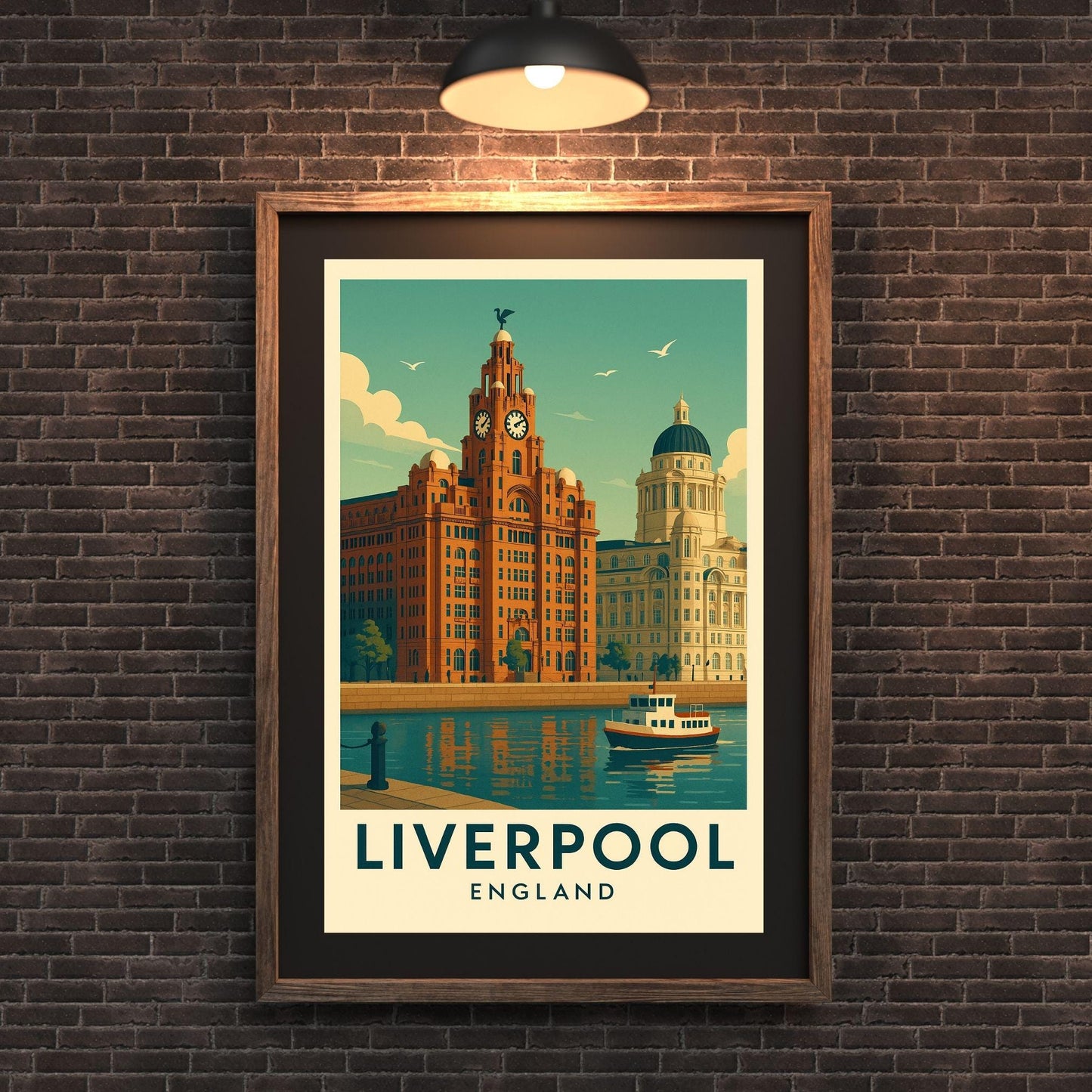 Liverpool Poster Wall Art, Liverpool Travel Print, Britain Wall Art, Wedding & Birthday Gift, Travel Home Decor, UK Modern Cityscape Artwork