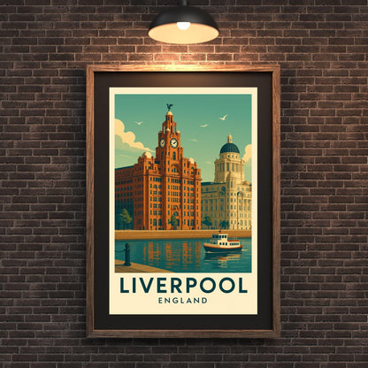 Liverpool Poster Wall Art, Liverpool Travel Print, Britain Wall Art, Wedding & Birthday Gift, Travel Home Decor, UK Modern Cityscape Artwork