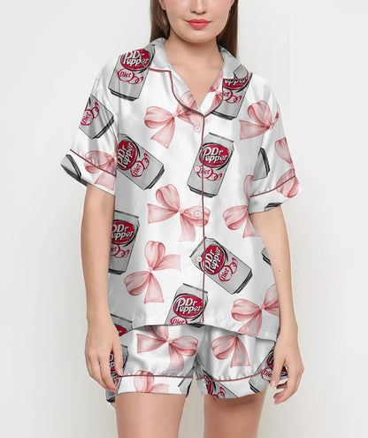 Coquette Diet Pepper Pajamas Satin Set, Drink Shirt, Mother's Day Gift, Birthday Gift, Gift For Women, Bridesmaid Gifts, Anniversary Gift