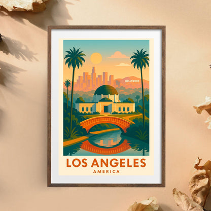 Los Angeles Travel Wall Art, LA Skyline Travel Decor, Birthday & Wedding Gift, Home or Office Poster, California City Map Print, Los Angeles