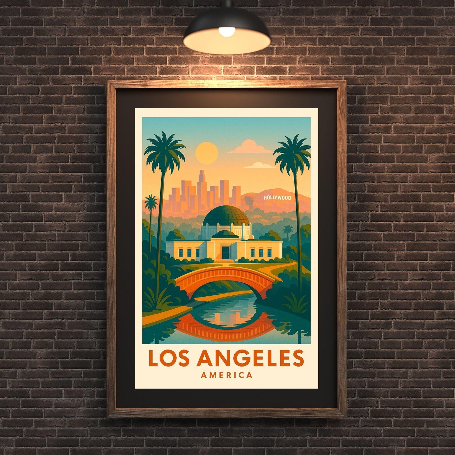 Los Angeles Travel Wall Art, LA Skyline Travel Decor, Birthday & Wedding Gift, Home or Office Poster, California City Map Print, Los Angeles