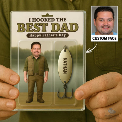 Custom Photo We Hooked The Best Dad Acrylic Block Plaque, Best Dad Fishing Acrylic Block Plaque, Father's Day Gift for Dad, Gift for Husband