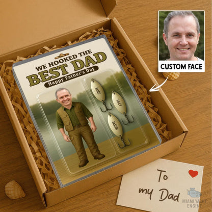 Custom Photo We Hooked The Best Dad Acrylic Block Plaque, Best Dad Fishing Acrylic Block Plaque, Father's Day Gift for Dad, Gift for Husband