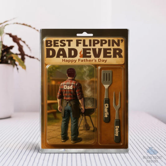 Custom Name Best Flippin' Dad Ever Acrylic Block Plaque, Dad Is Grilling Outside Acrylic Block, Father's Day Gift For Dad, Gift For Husband