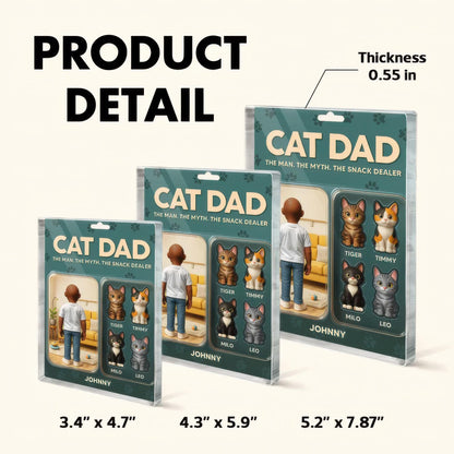 Custom Name Cat Dad The Name. The Myth. The Snack Dealer Acrylic Block, Cat Dad Acrylic Block, Father's Day Gift For Dad, Gift For Husband