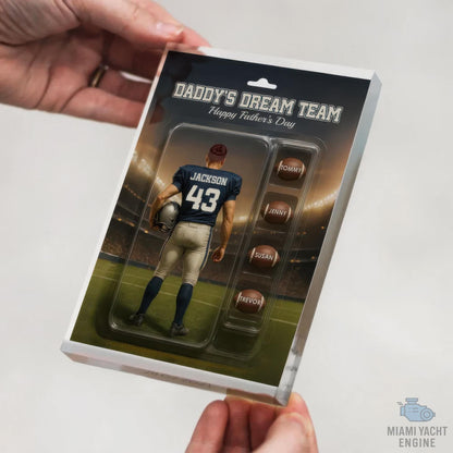 Custom Name Daddy's Dream Team Acrylic Block Plaque, Best Rugby Football Dad Ever Acrylic Block, Father's Day Gift For Dad, Gift For Husband
