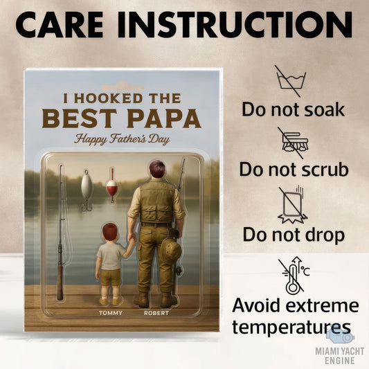 Custom Name I Hooked The Best Papa Acrylic Block Plaque, Best Dad Fishing Acrylic Block Plaque, Father's Day Gift for Dad, Gift for Husband