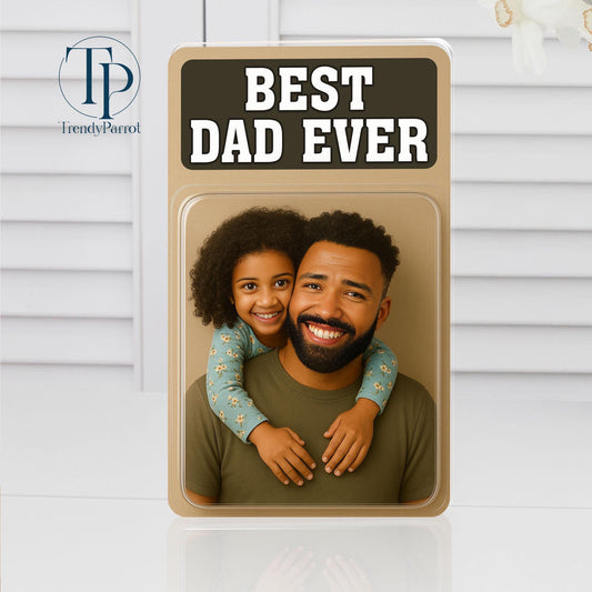 Personalized Father's Day Gifts For Dad, Custom Photo Dad And Kids Action Figure Acrylic Block, Best Dad Ever Block Plaque, Gift For Husband