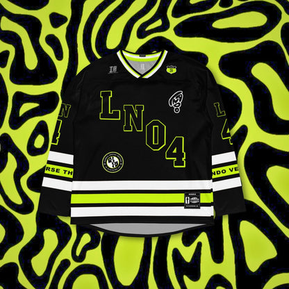 Racing-Inspired Oversized Jersey, Streetwear Racing Hockey Jersey with Vibrant #4 Graphics