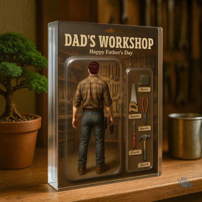Custom Name Daddy Workshop Acrylic Block Plaque, If Dad Can’t Fix It Display Acrylic Block, Father’s Day Gift For Handy Dad,Gift For Husband