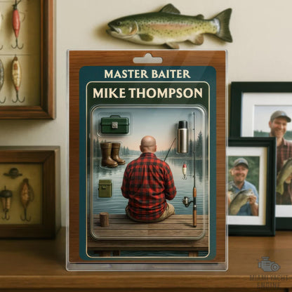 Custom Name Master Baiter Acrylic Block Plaque, Best Dad Fishing Acrylic Block, Father's Day Gift For Dad, Gift For Husband Who Love To Fish