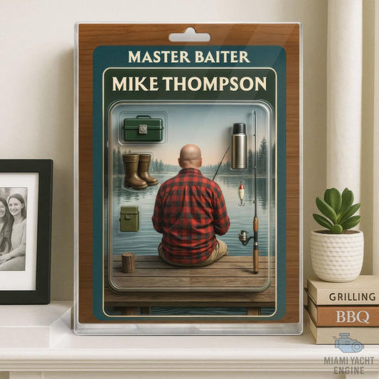 Custom Name Master Baiter Acrylic Block Plaque, Best Dad Fishing Acrylic Block, Father's Day Gift For Dad, Gift For Husband Who Love To Fish