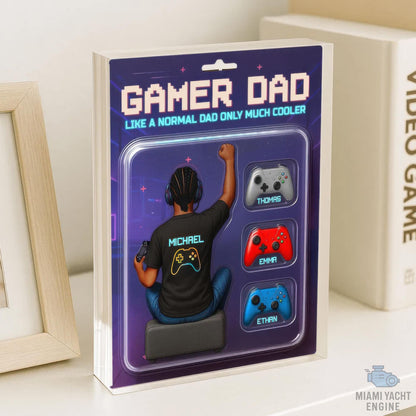 Custom Name Game Dad Like A Normal Dad Only Much Cooler Acrylic Block Plaque, Gamer Dad Acrylic Block Plaque, Father's Day Gift For Dad