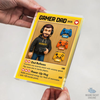 Custom Name Game Dad Card Game Acrylic Block Plaque, Custom Name Pro Gamer Dad Acrylic Block, Father's Day Gift For Dad, Gift For Husband