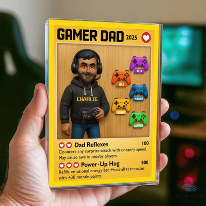 Custom Name Game Dad Card Game Acrylic Block Plaque, Custom Name Pro Gamer Dad Acrylic Block, Father's Day Gift For Dad, Gift For Husband