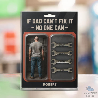 Custom Name If Dad Can’t Fix It, No One Can Acrylic Block Plaque, Dad's Workshop Tools Acrylic Block Plaque, Father’s Day Gift For Handy Dad