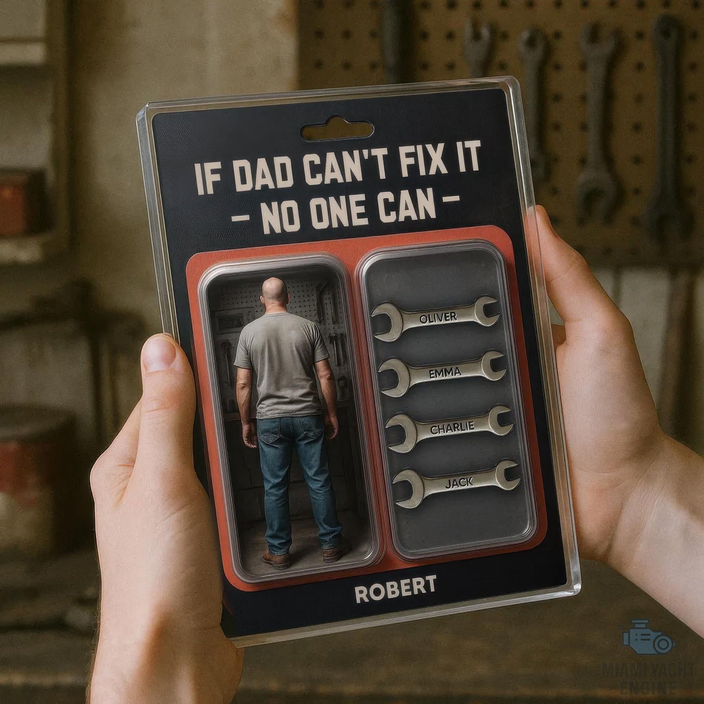 Custom Name If Dad Can’t Fix It, No One Can Acrylic Block Plaque, Dad's Workshop Tools Acrylic Block Plaque, Father’s Day Gift For Handy Dad