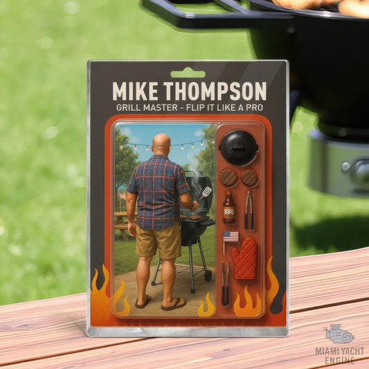 Custom Name Grill Master, Flip It Like A Pro Acrylic Block Plaque, Dad Is Grilling Outside Acrylic Block Plaque, Father's Day Gift For Dad