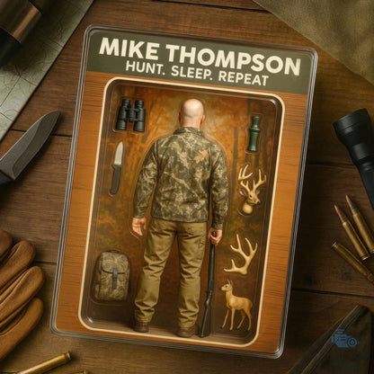 Custom Name Hunt. Sleep. Repeat Acrylic Block Plaque, Big Game Hunter Dad Acrylic Block Plaque, Father's Day Gift For Dad, Gift For Husband