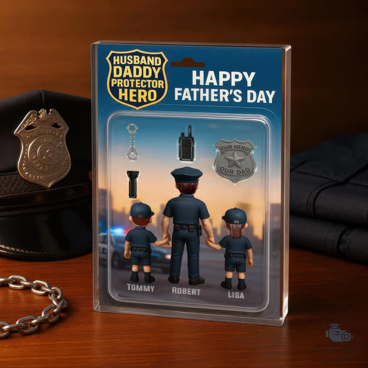 Custom Name Husband Daddy Protector Hero Acrylic Block Plaque, Police Dad Acrylic Block Plaque, Father's Day Gift For Dad, Gift For Husband