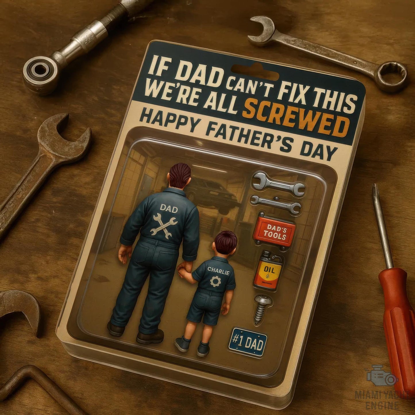 Custom Name If Dad Can't Fix This We Are All Screwed Acrylic Block Plaque, Dad Workshop Tools Acrylic Block, Father’s Day Gift For Handy Dad