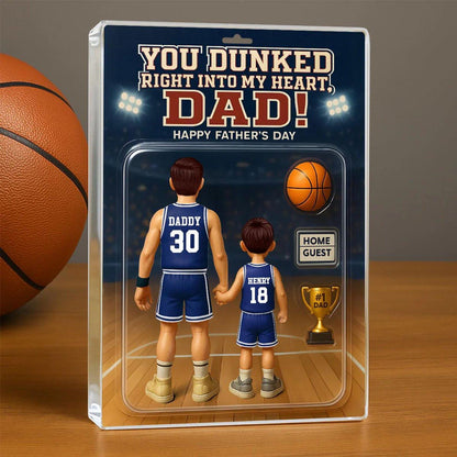 Customized Figure Acrylic Block Plaque 3D Effect, Birthday Father's Day 2025 Gift For Basketball Dad Grandpa Husband, Basketball Player Gift