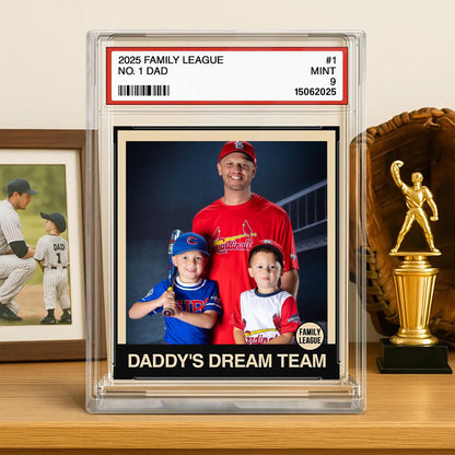 Custom Photo Baseball Trading Card Style Custom Figure Personalized Acrylic Block Plaque, Fathers Day Gifts for Husband, Dad, Papa, Grandpa