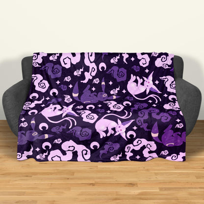 Umbreon Fleece Blanket Home Decor Espeon Blanket Throw Blanket Cute Baby Blanket Bedroom Decor Cotton Blanket Umbreon Blanket Gifts