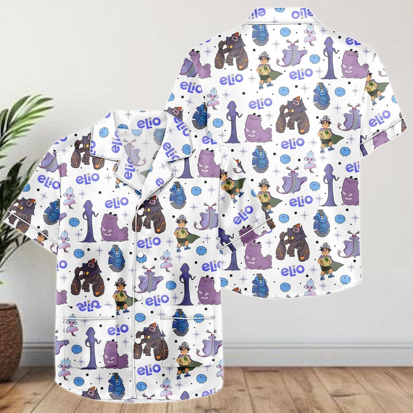 Elio Movie Satin Pajamas Shorts, Pixar Characters Sleepwear, Cute Lounge PJs for Women, Cartoon Summer Pajama Gift