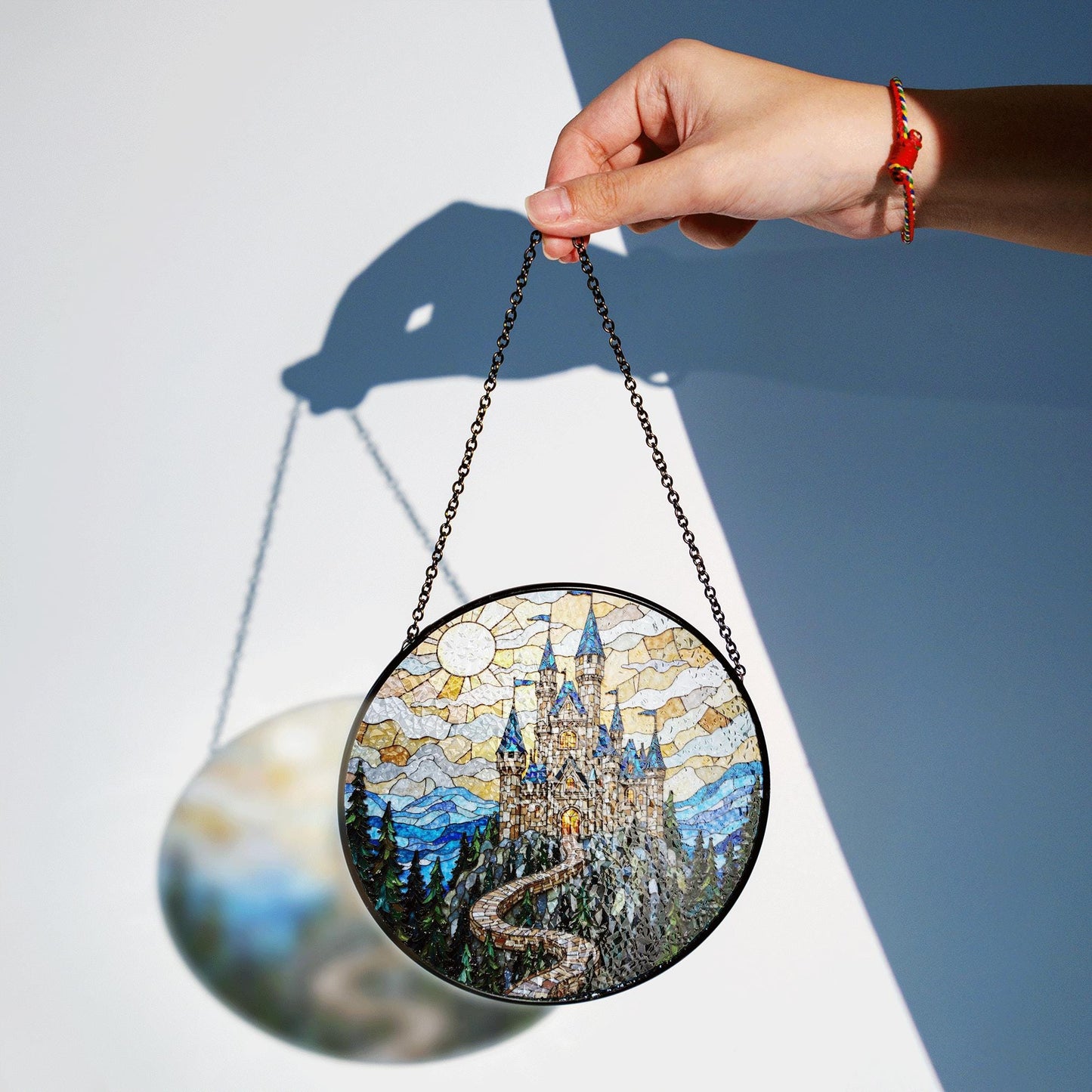 Enchanted Castle Mountain View Fantasy Suncatcher Gift for Dreamer