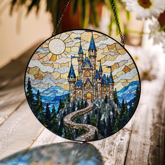 Enchanted Castle Mountain View Fantasy Suncatcher Gift for Dreamer