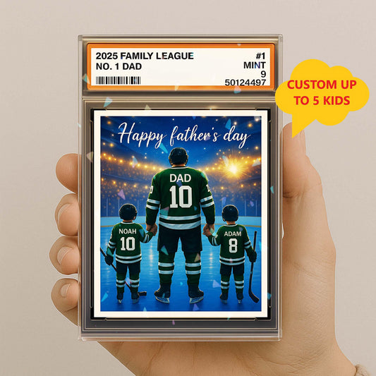 Personalized Hockey No. 1 Dad Trading Card Acrylic Block Plaque, Father's Day Gift For Hockey Player, Hockey Lover Gift, Husband Block