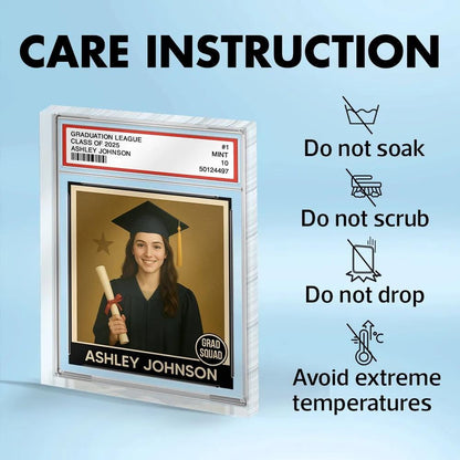 Personalized Graduation Acrylic Block With Picture, Custom Photo in Trading Card Style, A Unique Keepsake Gift for Your Favorite Graduate