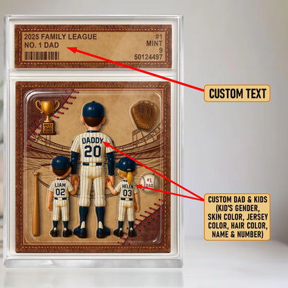 Personalized 2025 Family League No.1 Dad Acrylic Plaque – Custom Father’s Day Gift for Dad, Husband, Grandpa, Pop, Dad Acrylic Block Plaque