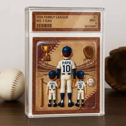 Personalized 2025 Family League No.1 Dad Acrylic Plaque – Custom Father’s Day Gift for Dad, Husband, Grandpa, Pop, Dad Acrylic Block Plaque