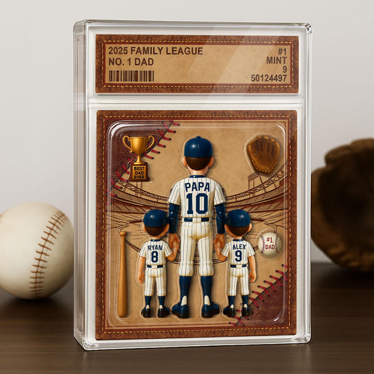 Personalized 2025 Family League No.1 Dad Acrylic Plaque – Custom Father’s Day Gift for Dad, Husband, Grandpa, Pop, Dad Acrylic Block Plaque