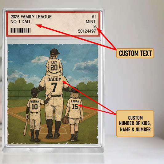 Personalized 2025 Family League No.1 Dad Acrylic Plaque – Custom Father’s Day Gift for Dad, Husband, Grandpa, Pop, Dad Acrylic Block Plaque
