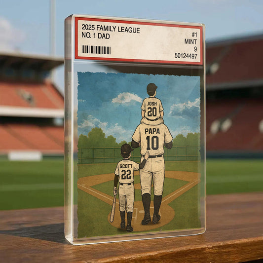 Personalized 2025 Family League No.1 Dad Acrylic Plaque – Custom Father’s Day Gift for Dad, Husband, Grandpa, Pop, Dad Acrylic Block Plaque