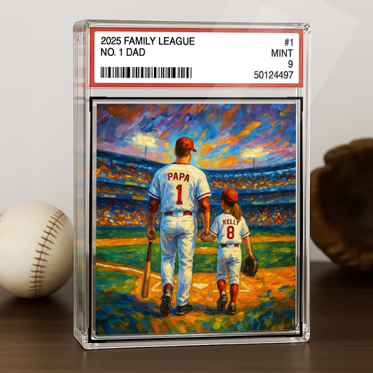 Personalized 2025 Family League No.1 Dad Acrylic Plaque – Custom Father’s Day Gift for Dad, Husband, Grandpa, Pop, Dad Acrylic Block Plaque