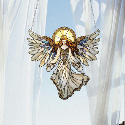 Angel with Wings Acrylic Window Hanging, Heaven Acrylic Window Hanging, Gift for Spiritual Angel Lovers, Gift for Mom, Whimsical Angel Decor